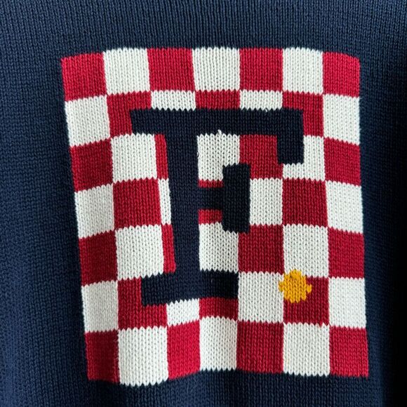 Vintage Unisex Knit France Oversized Preppy Grandpa Boat Como Size Large Cotton - Picture 3 of 6